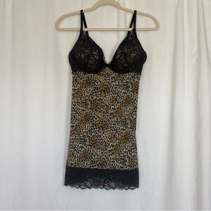 Victoria’s Secret Leopard Print Lingerie Slip Gown 36D Feminine Y2K